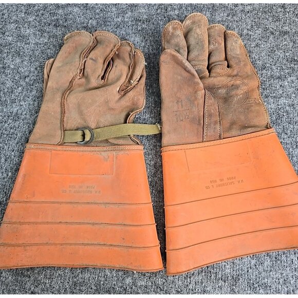 Salisbury Leather Protector Gloves Import Cowhide 14'' Length Prod No 1158 - Picture 5 of 7